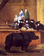 Pietro Longhi Exhibition of a Rhinoceros at Venice oil on canvas